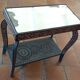 Table marocaine bois sculpté noirci 1950