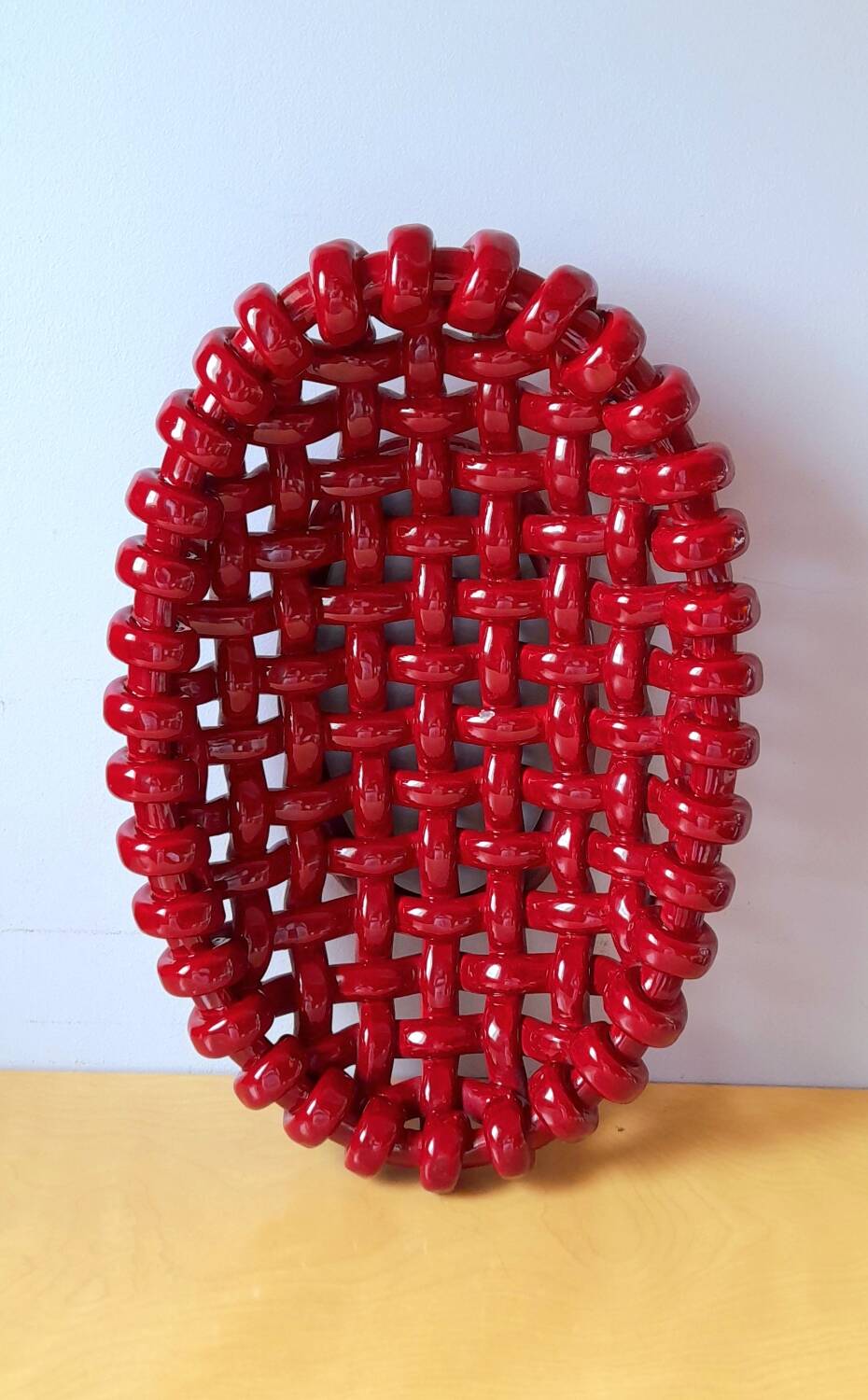 J.Massier Vallauris braided fruit bowl