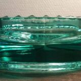 Vintage round ashtray, translucent green