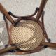 Tabouret bas canné et bois courbé