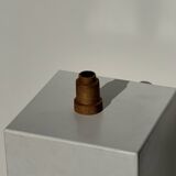 Circular teak monoxyle candlestick, pyramidal with a high central part H7 D5.