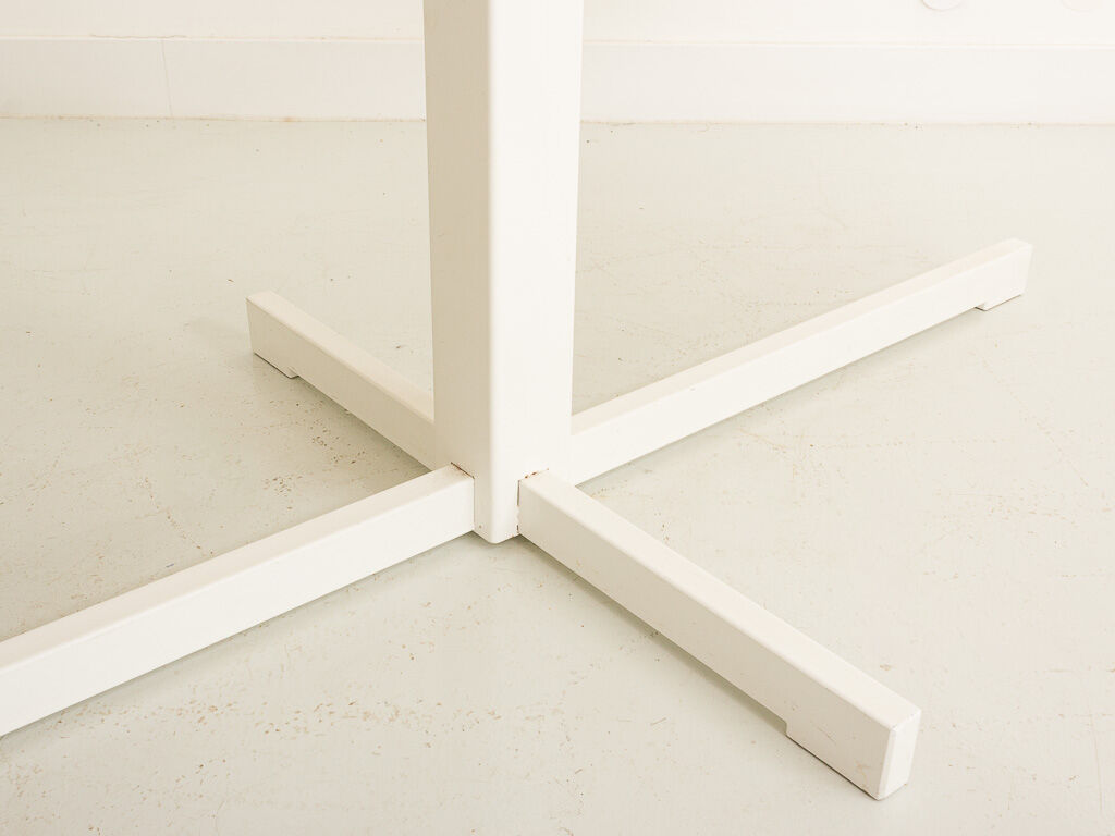 Dining table or desk with a white metal base