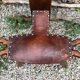 Chaise vintage tripode en bois et cuir années 60