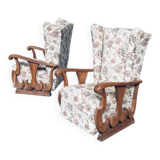 Set of High Wing Back Armchairs, 1900s