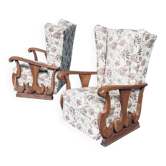 Set of High Wing Back Armchairs, 1900s
