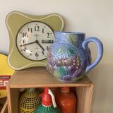 Ceramic pitcher salins france barbotine vintage retro