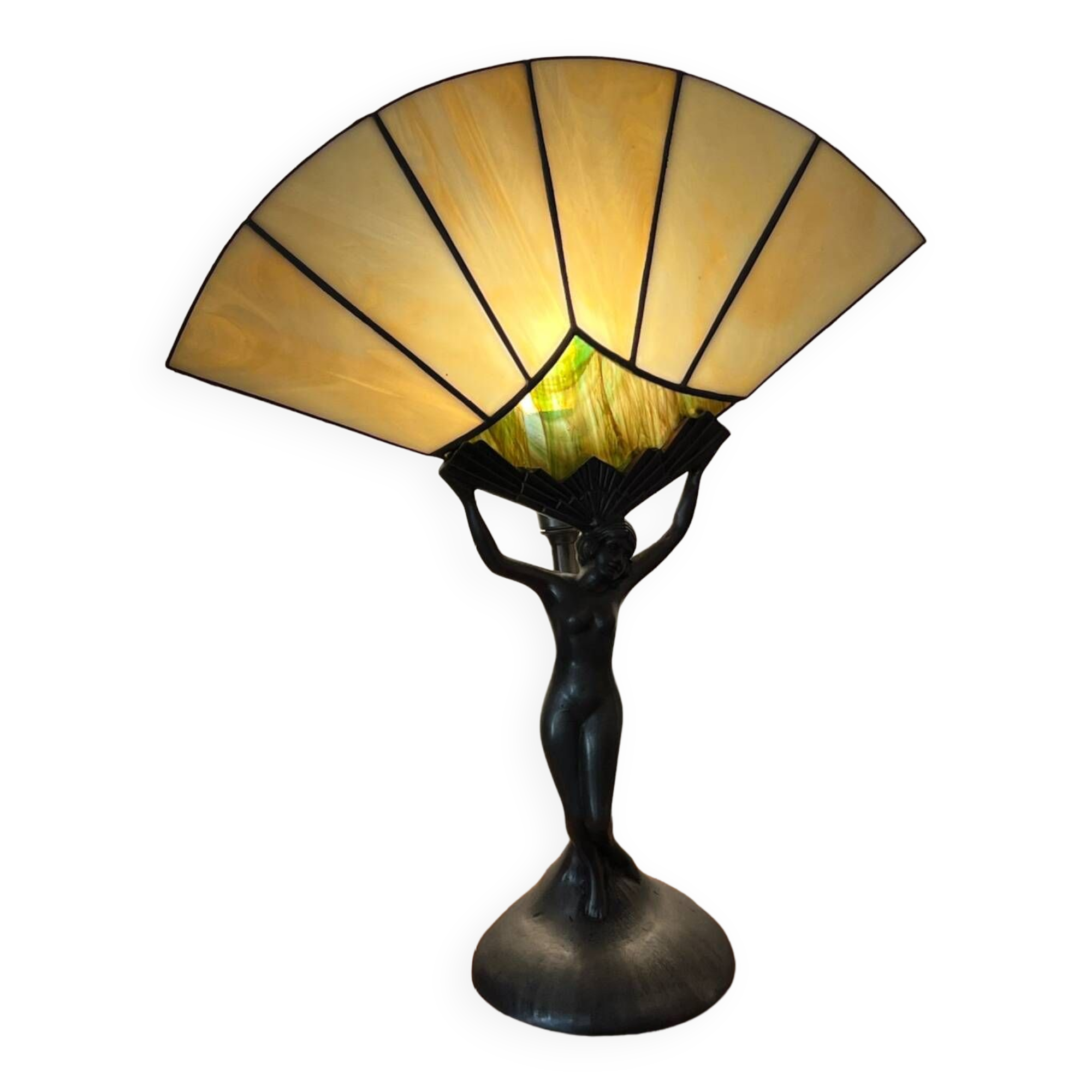 Lampe « éventail » art nouveau