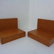 Teak Consoles with Drawers, 1960s, Set of 2
