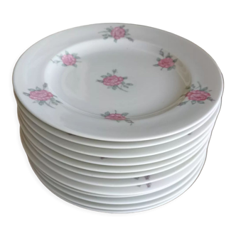 12 assiettes à dessert ou à biscuits en porcelaine de Limoges par Théodore Haviland