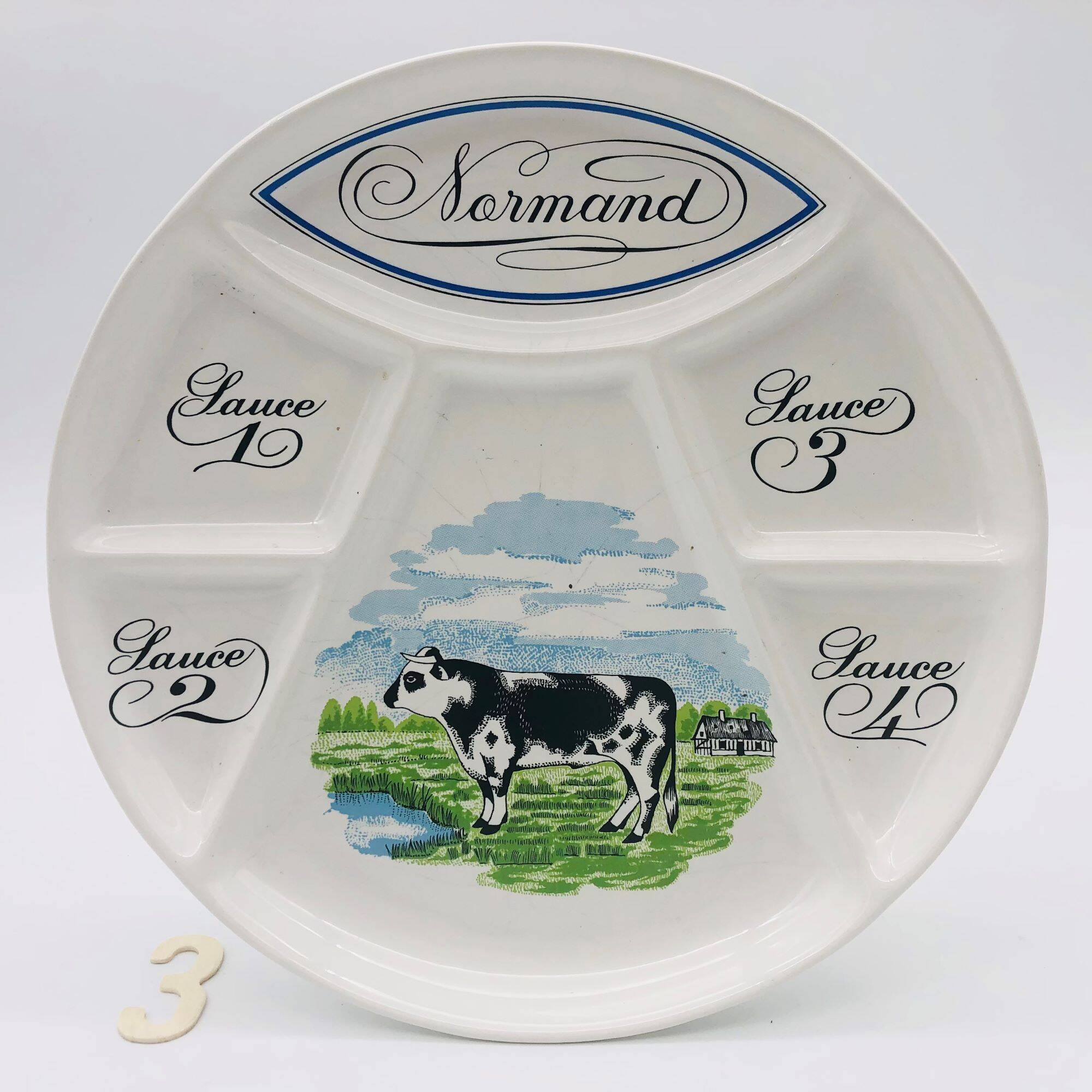 6 Bourguignonne fondue plates, Porcelain and Earthenware from Auteuil - Paris.