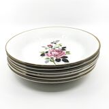 6 earthenware soup plates • L'Amandinoise • Circa 1950
