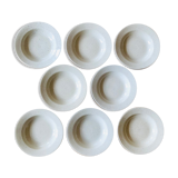 Set of 8 hollow plates in speckled ceramic