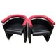 80's design leather and chrome metal armchairs
