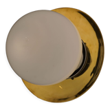 Brass and opaline wall lamp