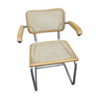 Chrome tubular cane chair