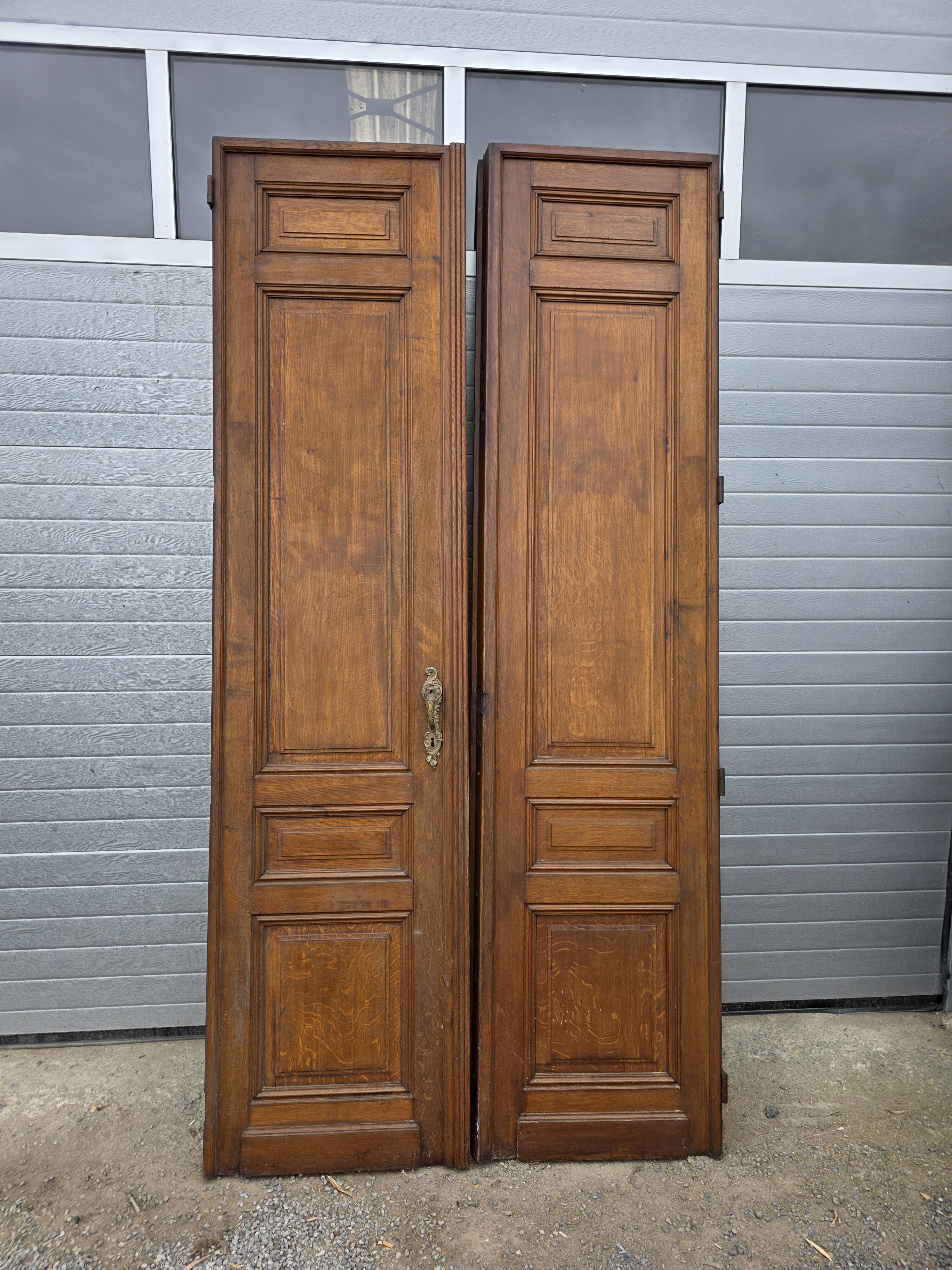 6 solid oak partition doors, 277cm in height (exceptional model)