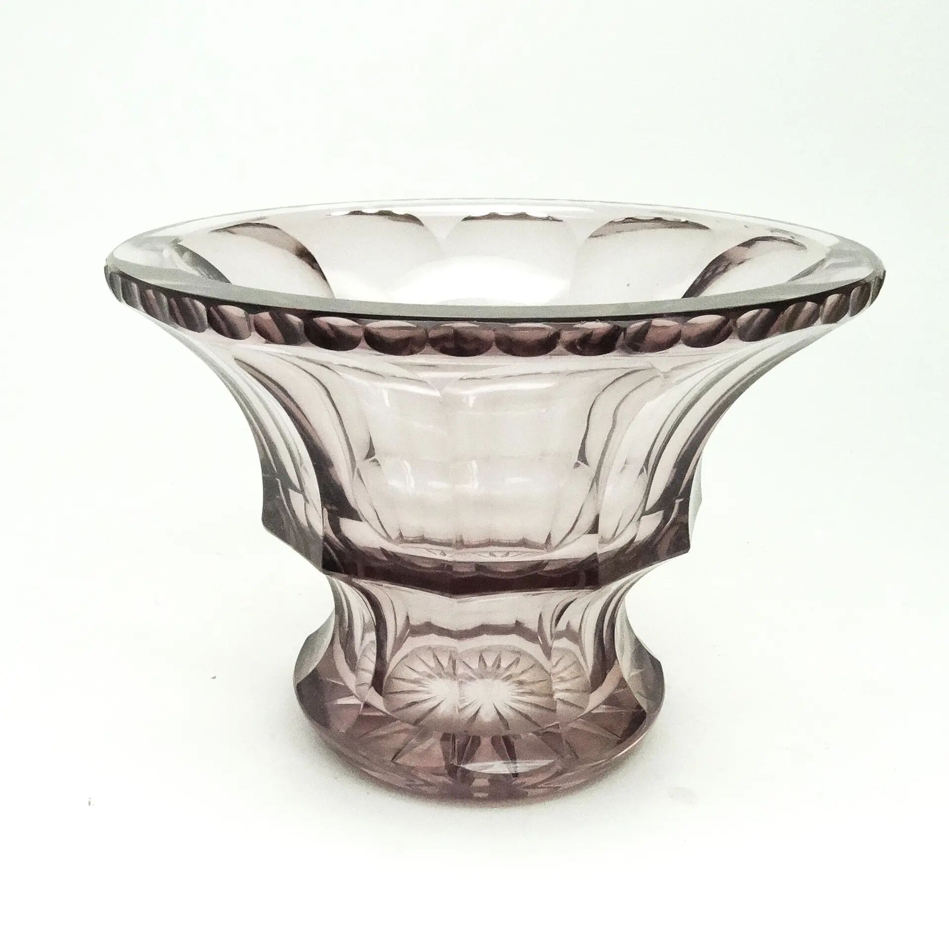 Art Deco vase, crystal, designed by J. Hoffmann, Bohemia, Czechoslovakia, 1930s