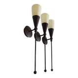 Set of 3 Massive "torch" wall lights, circa 1990
