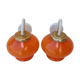 Pair of vintage orange hanging lamps