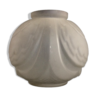 Art Deco ball vase in frosted glass. Art Deco period. France