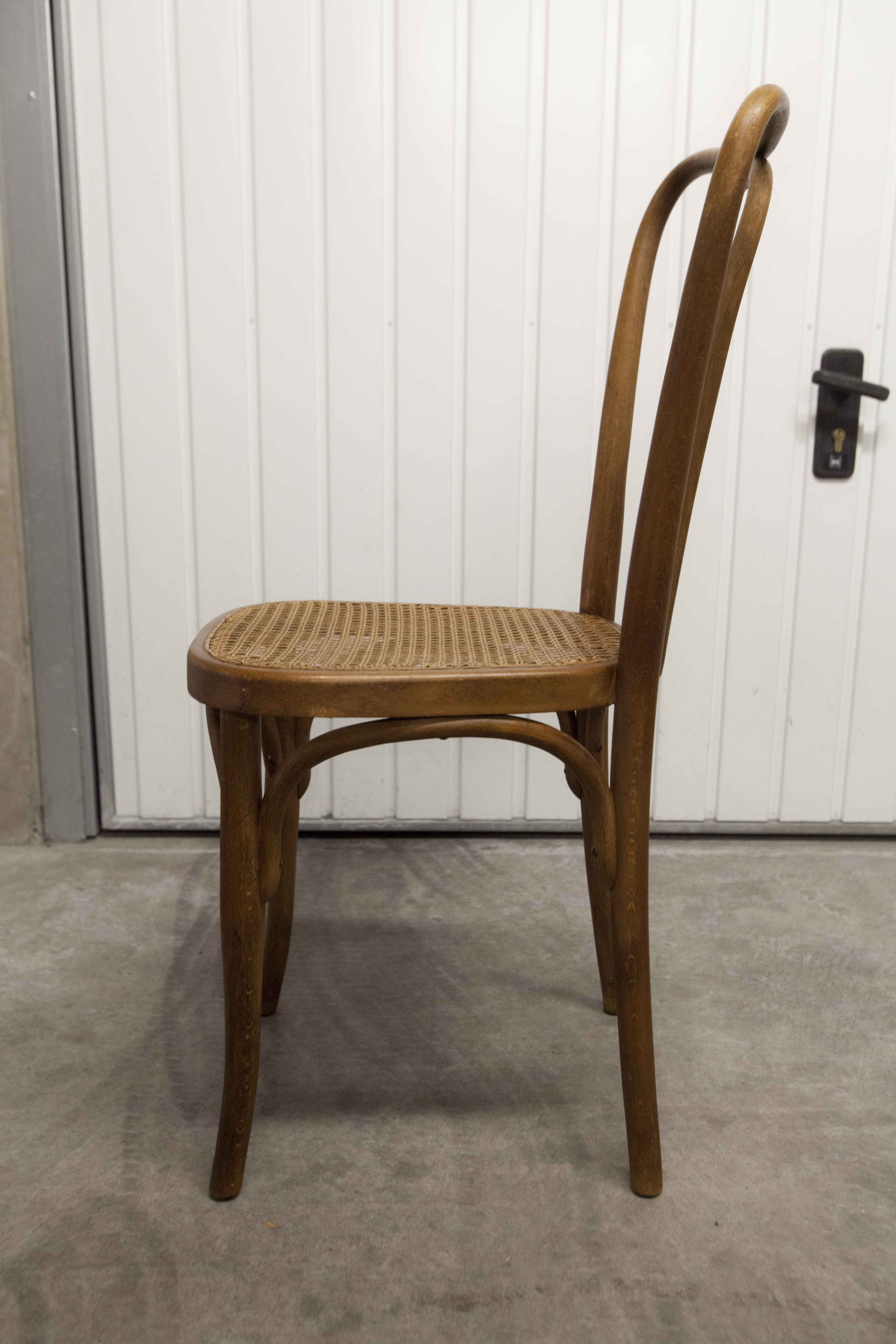 Set of 6 chairs bistro j&j kohn 1900 seat cannage