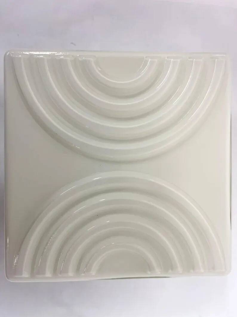 Mid-Century Milk Glass Flush Mount or Wall Light, Czechoslovakia, 1970s