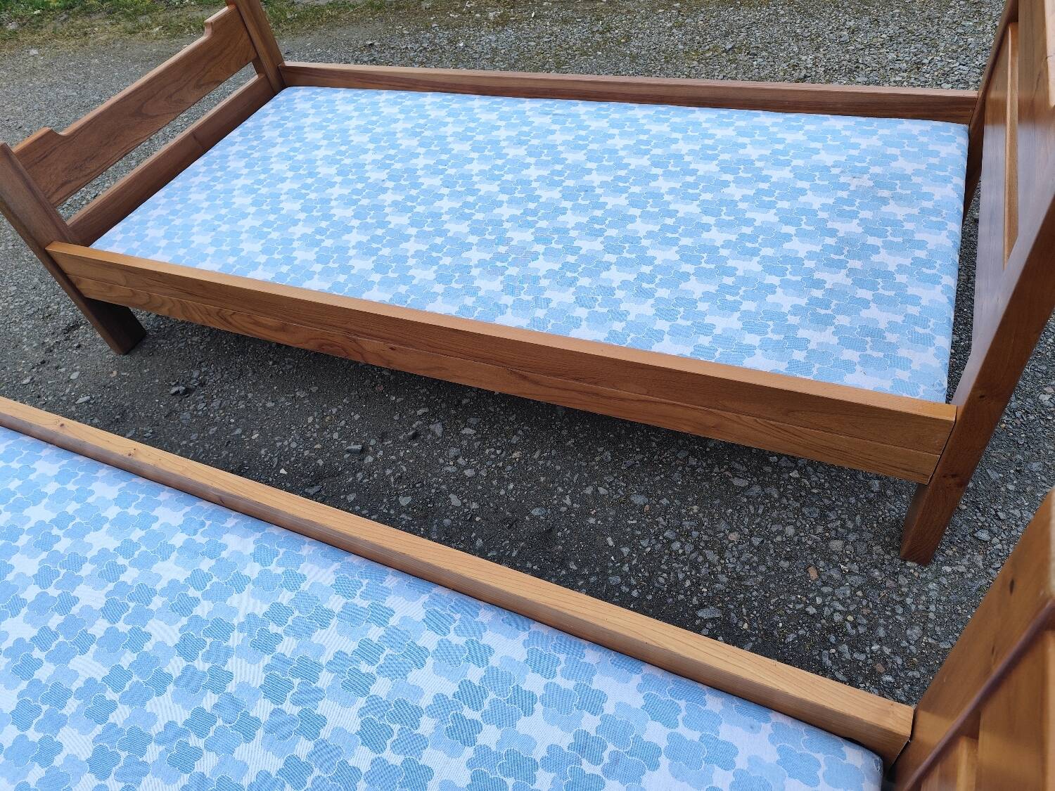 Pair of elm burl beds attributed to Maison Regain