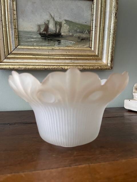 antique globe tulip lampshade in frosted glass