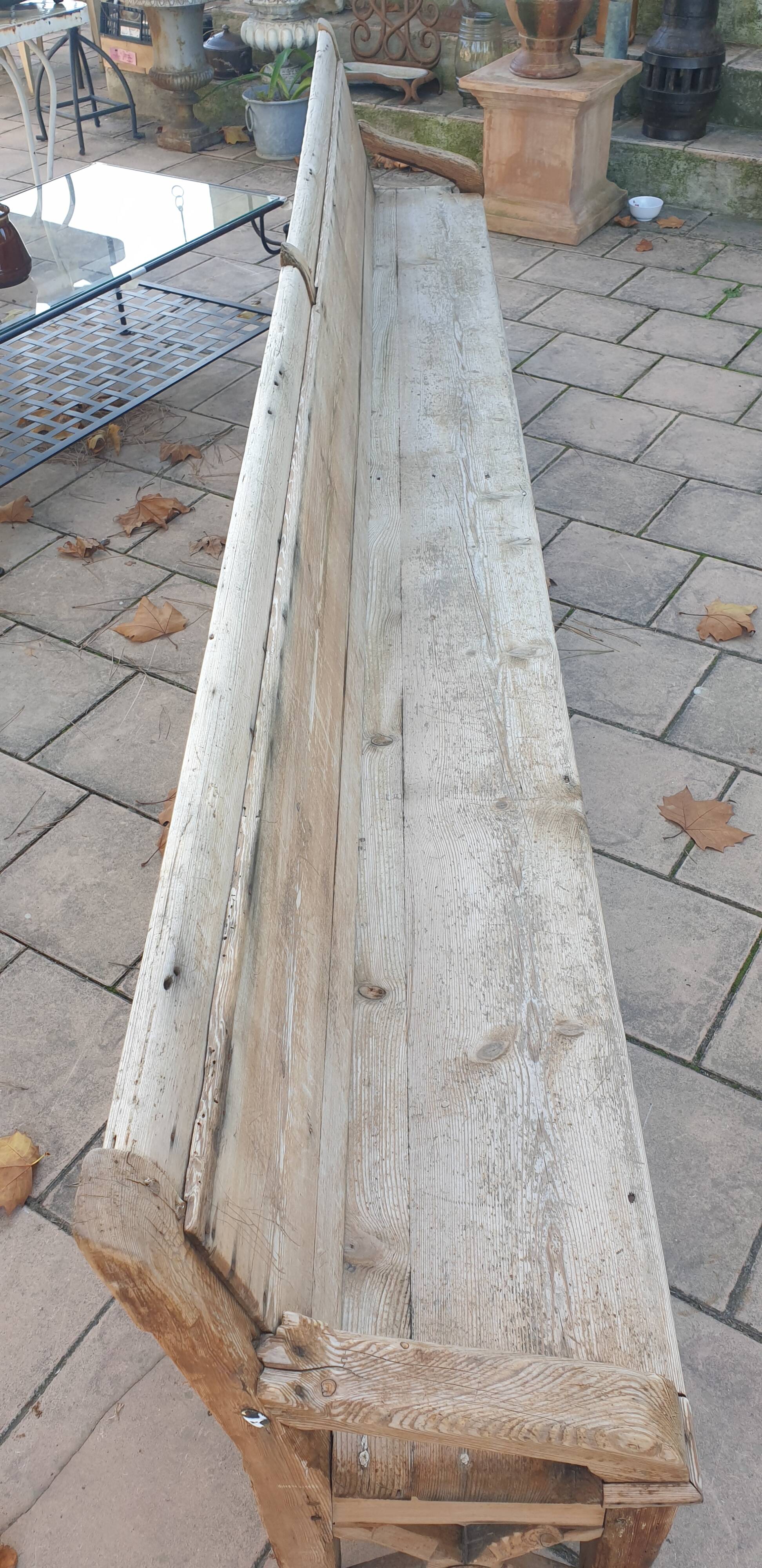 3 meter long solid wood bench