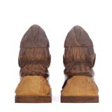 Wooden bookends monks reading, 80s