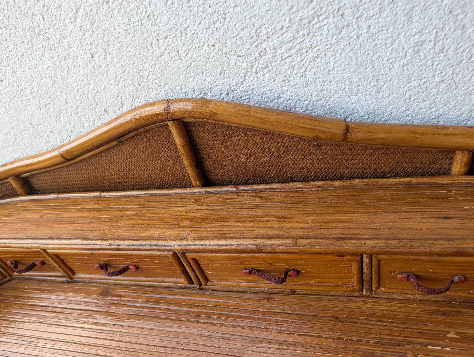Kalma rattan secretary desk – Ramón Castellano, 1970s