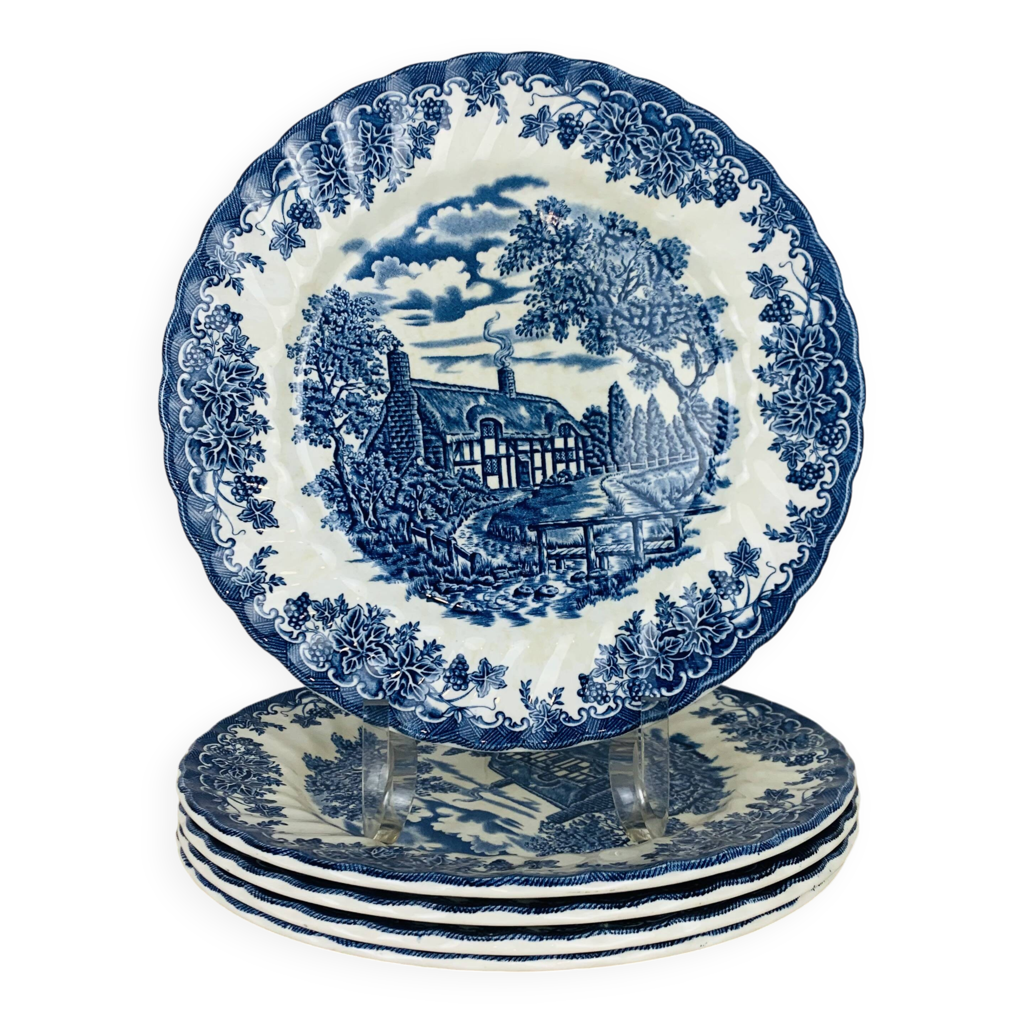 5 Myott The Brook English Ironstone Dinner Plates