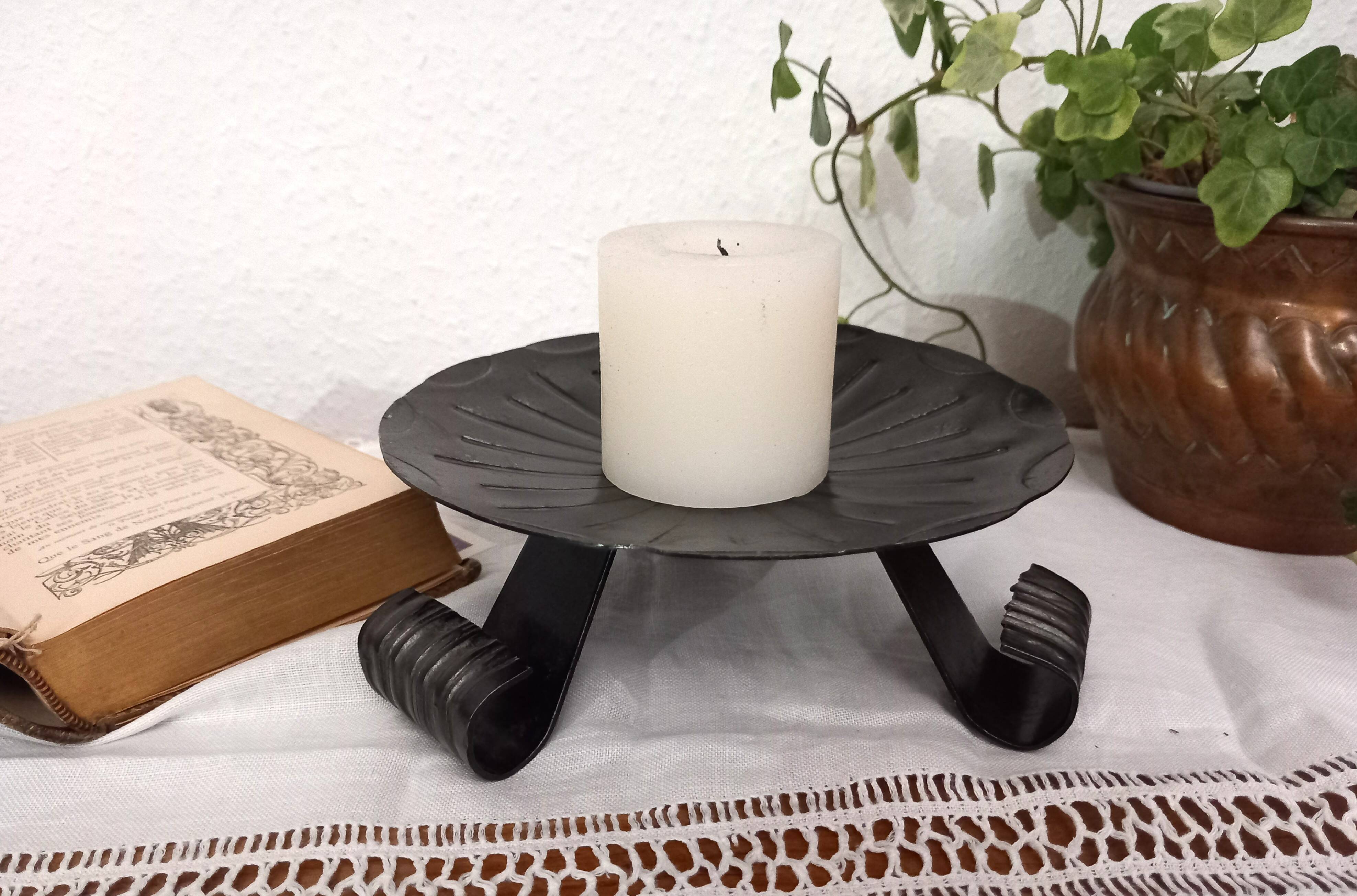 Wrought iron table candlestick