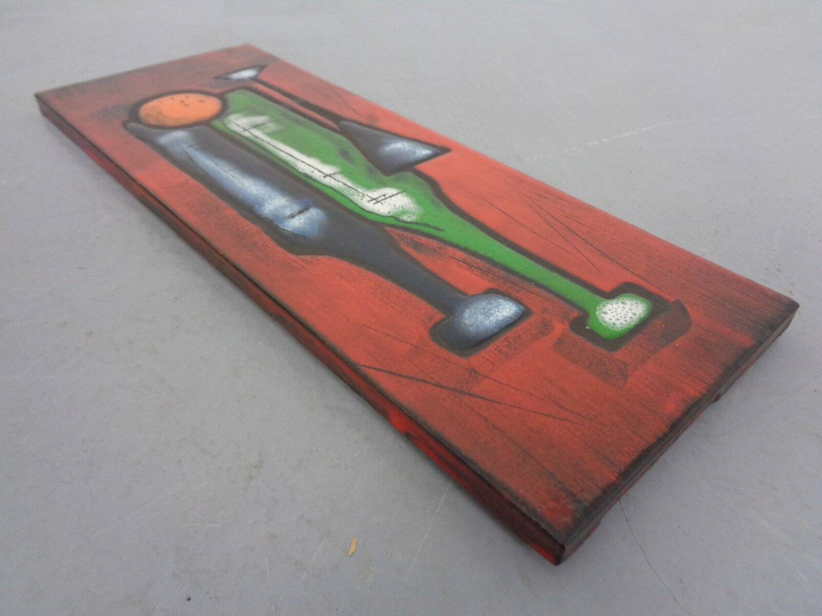 Mid-Century Glazed Studio Ceramic Wall Plaque, 1960s