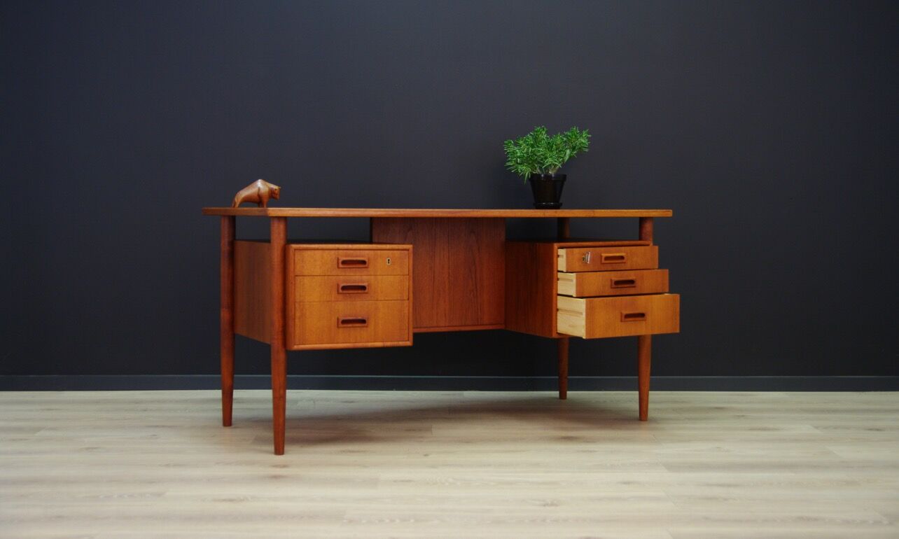 TEAK WRITING DESK DANISH DESIGN 60 70 RETRO
