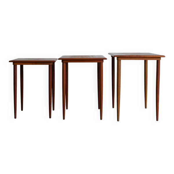 Ensemble de 3 tables gigognes, design danois