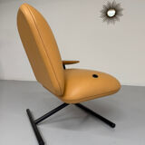 Fauteuil cuir design Jean Nouvel Pour Poltrona Frau fin 90 vintage