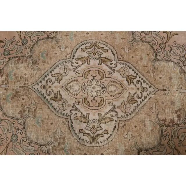 1960s Persian Handmade Wool Cotton Orange Oversized Area Rug 294x379