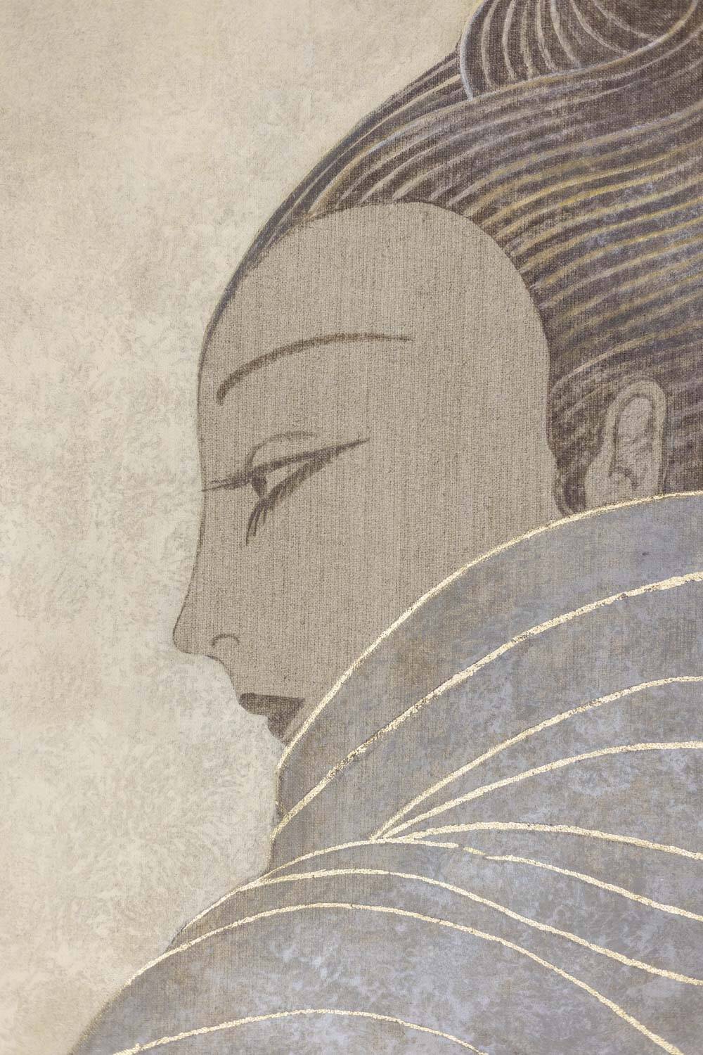 Painted canvas depicting an elegant, contemporary work