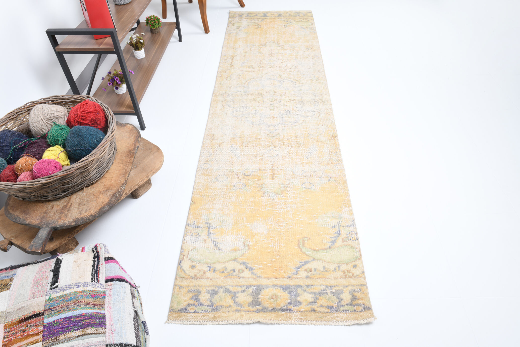 Antique oushak runner rug