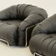 Italian Space Age armchairs in black