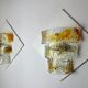 Paire d'appliques murano mazzega, verre soufflé murano orange, italie, 1960