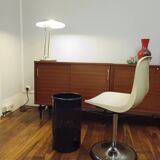 Perforated metal wastebasket