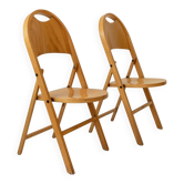 Ensemble de 2 chaises pliantes vintage des années 1970, par Achille et Pier Giacomo Castiglioni pour Bernini.