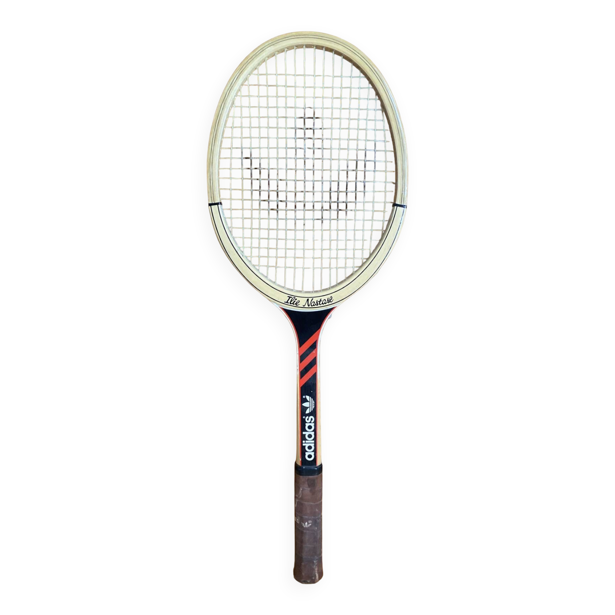 Vintage ADIDAS Ilie Nastase Wooden Tennis Racket #E245