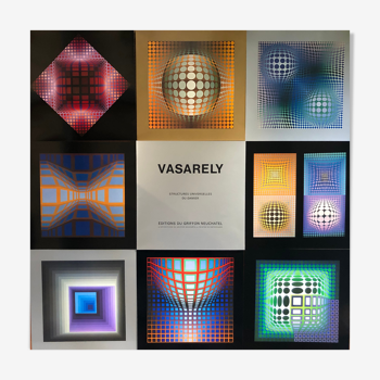 Complete portfolio (8 plates) from 1975 - Universal structures of the checkerboard - Victor Vasarely