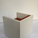 Tan Leather Cube Chair inspired by Lella & Massimo Vignelli