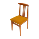 Ochre Bouclé Chair Mid-Century, Medium Wood, M. Zielinski, Europe 1960s
