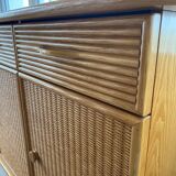 Enfilade en frêne et rotin
