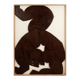Relief panel "The Twins" in patinated wood. Contemporary.